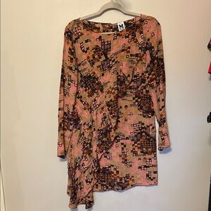 Missoni Asymmetrical Pink and Brown Dress